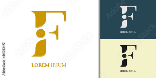 initial F iF Fi logo design template