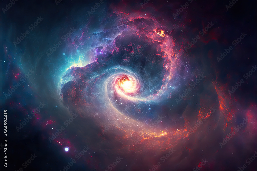 Colorful galaxy in space. Generative AI. Colorful galaxy in space. Generative AI.