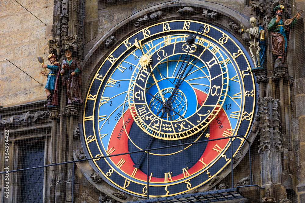 Prague astronomical clock close-up. The main attraction of the capital of the Czech Republic. Background Prague astronomical clock close-up. The main attraction of the capital of the Czech Republic. Background