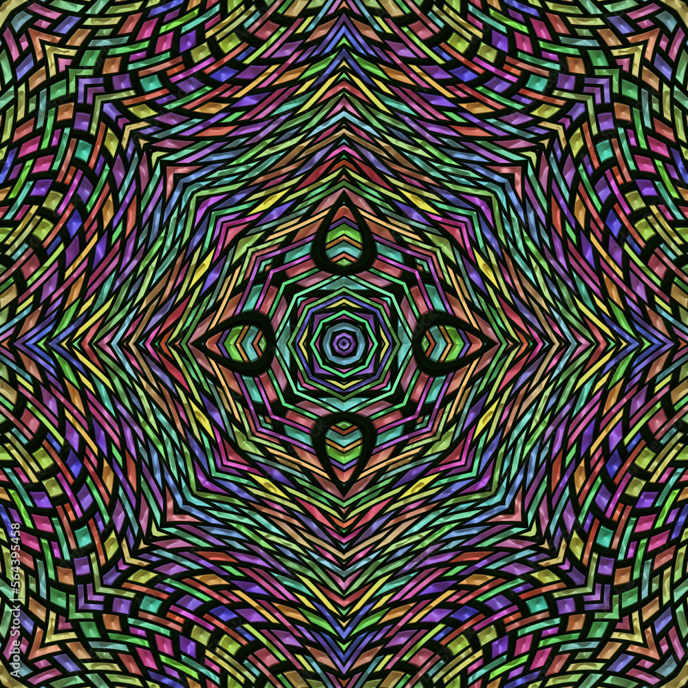 3d effect - abstract kaleidoscopic geometric pattern 3d effect - abstract kaleidoscopic geometric pattern