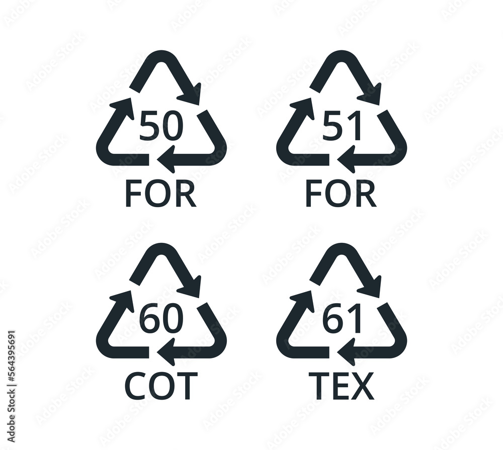 Set of Organic Material recycling symbols. Set of Organic Material recycling symbols.