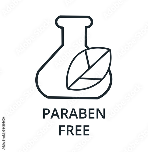 Paraben Free label in black color.  photo