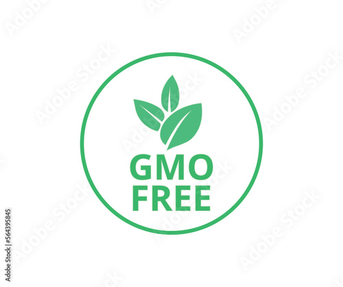 Isolated GMO Free symbol in green color. 