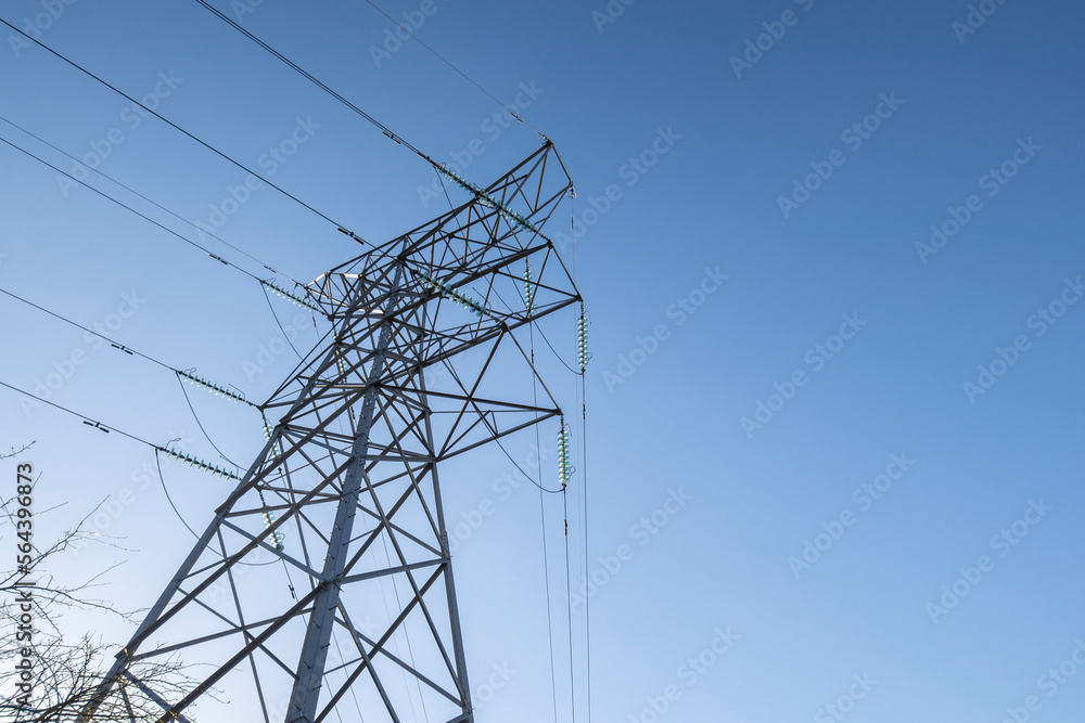 Electircity pylons against a clear blue sky on a cold winters day in staffordshire Electircity pylons against a clear blue sky on a cold winters day in staffordshire