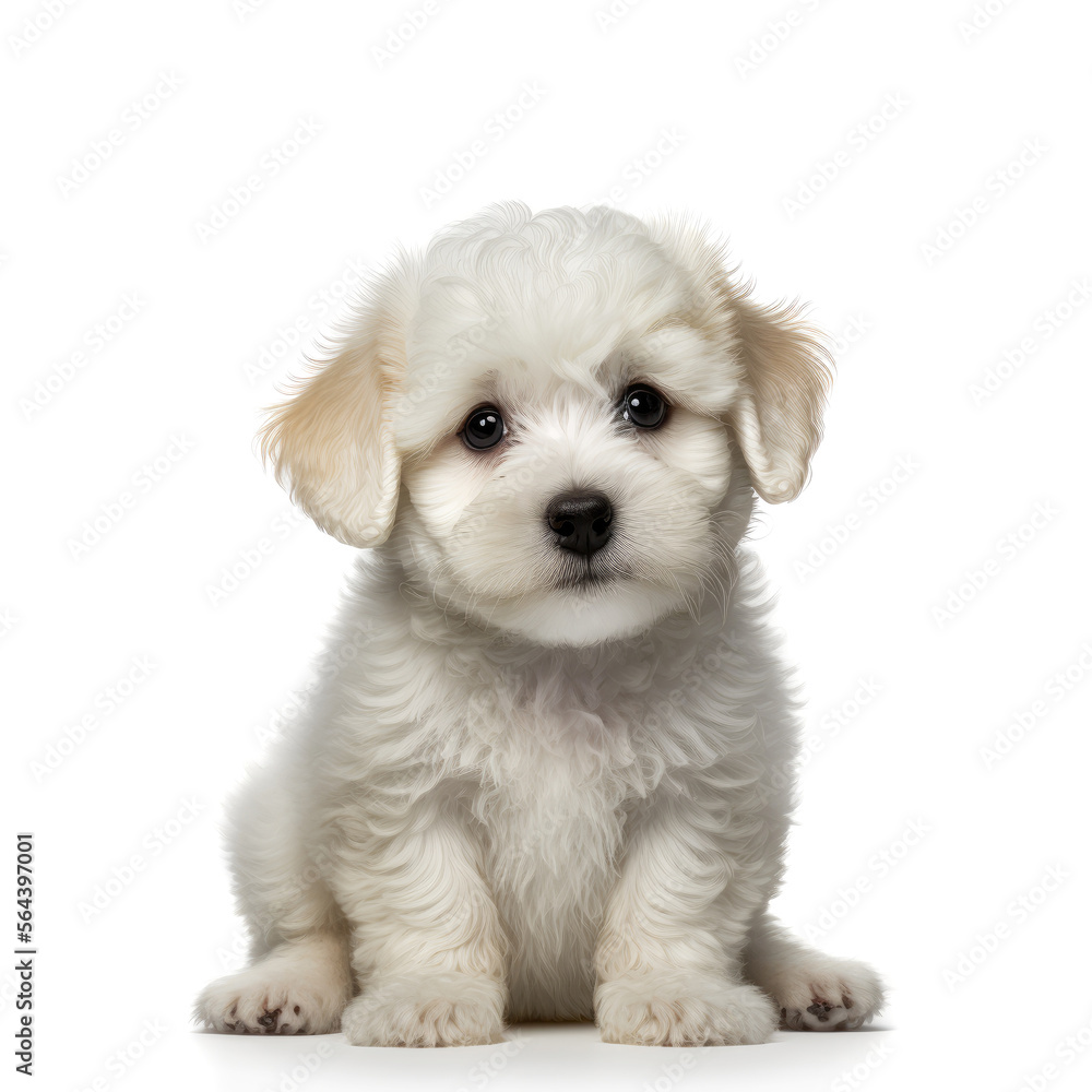 Adorable and cute purebred puppy looking at the camera. Generative AI