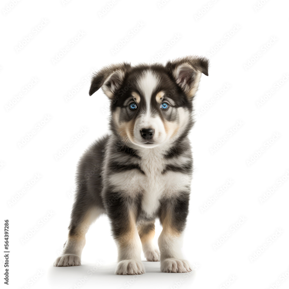 Adorable and cute purebred puppy looking at the camera. Generative AI