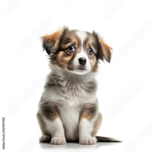 Adorable and cute purebred puppy looking at the camera. Generative AI
