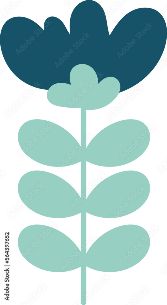 Hand drawn abstract plant branch flat icon Spring floral design Hand drawn abstract plant branch flat icon Spring floral design