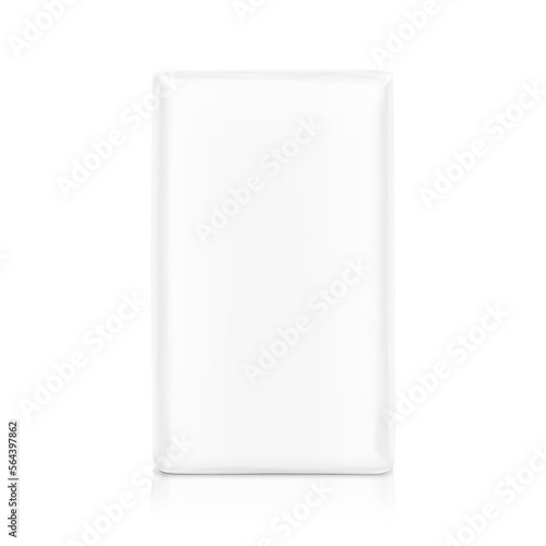 High realistic vertical bag mockup. Front view. Vector illustration isolated on white background. Ready for use in presentation, promo, advertising and more. EPS10.	