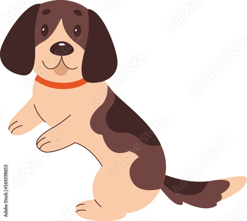 Cute beagle puppy flat icon Playful pet