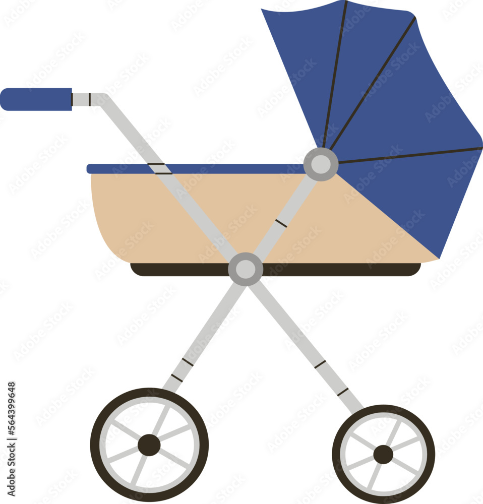 Trendy carriage stroller for baby flat icon Trendy carriage stroller for baby flat icon