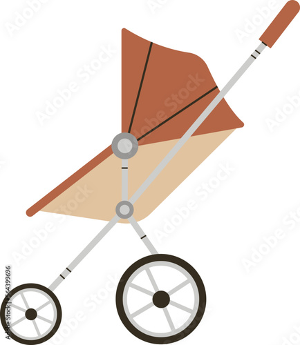 Trendy jogging stroller for baby flat icon