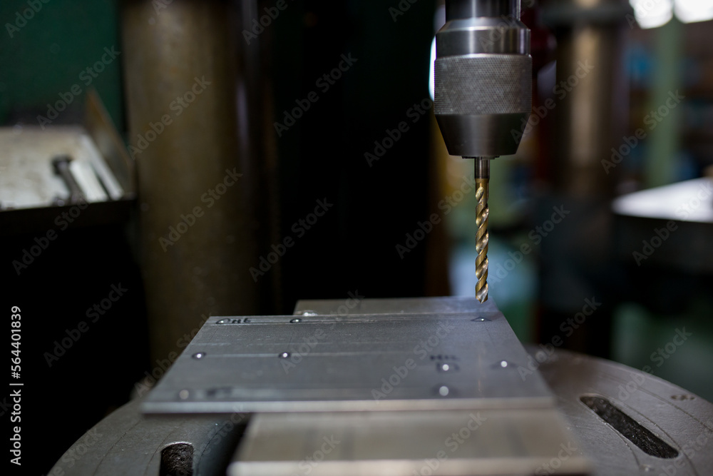 Part machining with drilling machine Part machining with drilling machine