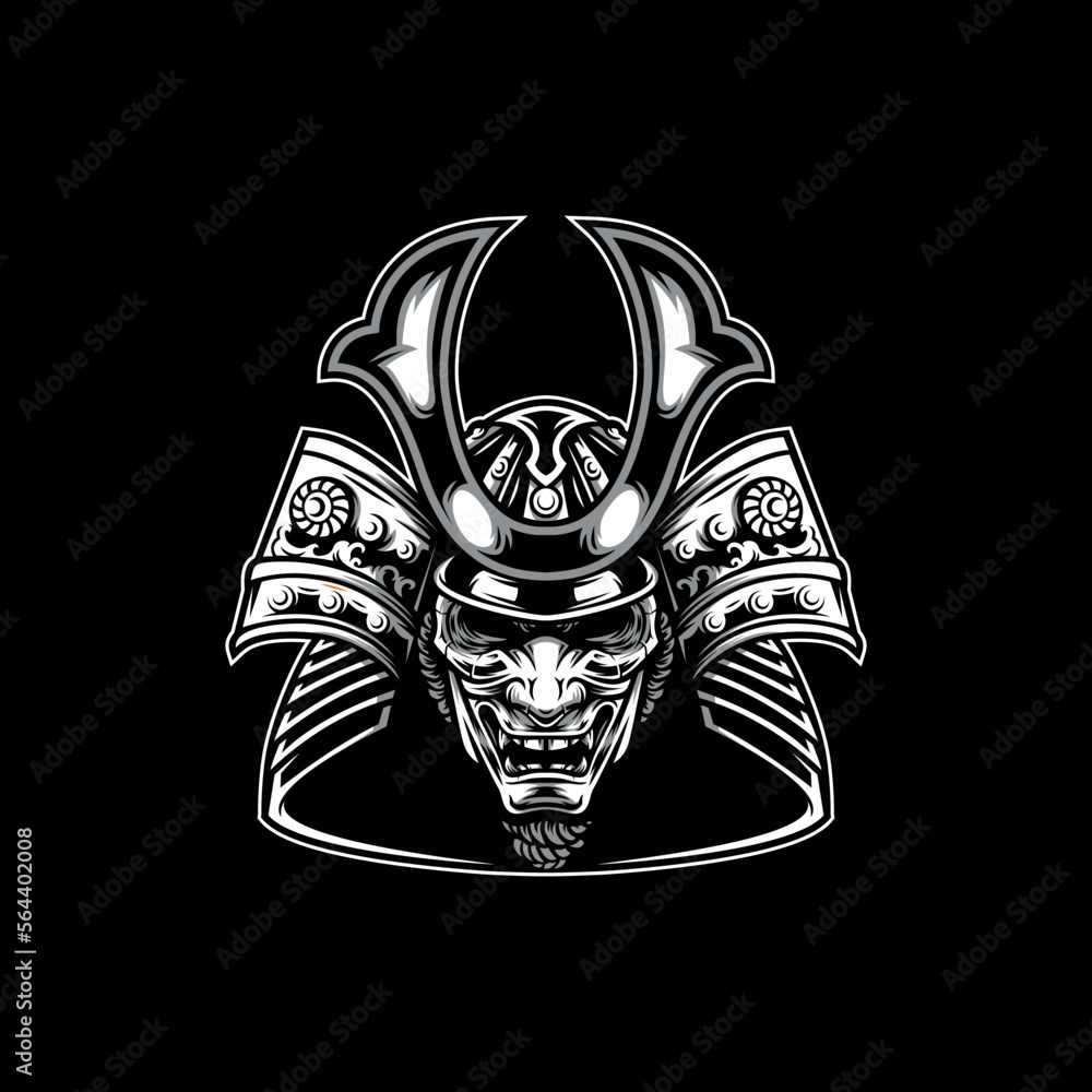 Samurai Mask Mascot Logo Design Samurai Mask Mascot Logo Design