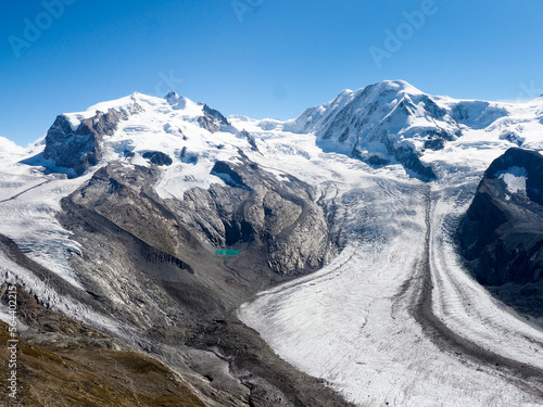 Image of the famous mountain called Catena del Monte Rosa and Cima Doufour