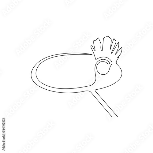 Badminton racket and shuttlecock. One line art. Equipments for badminton game sport. Vector illustration.