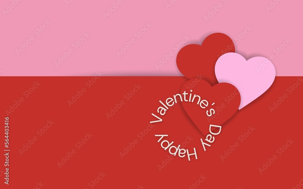 Valentine's Day card with red hearts