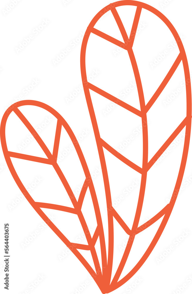Hand drawn abstract leaves flat icon Spring floral design Hand drawn abstract leaves flat icon Spring floral design