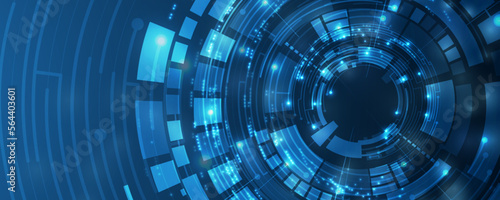 Quantum processing. Deep learning artificial intelligence. Future new technology  for business or science presentation