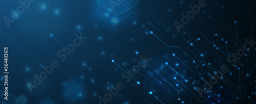 Quantum processing. Deep learning artificial intelligence. Future new technology  for business or science presentation