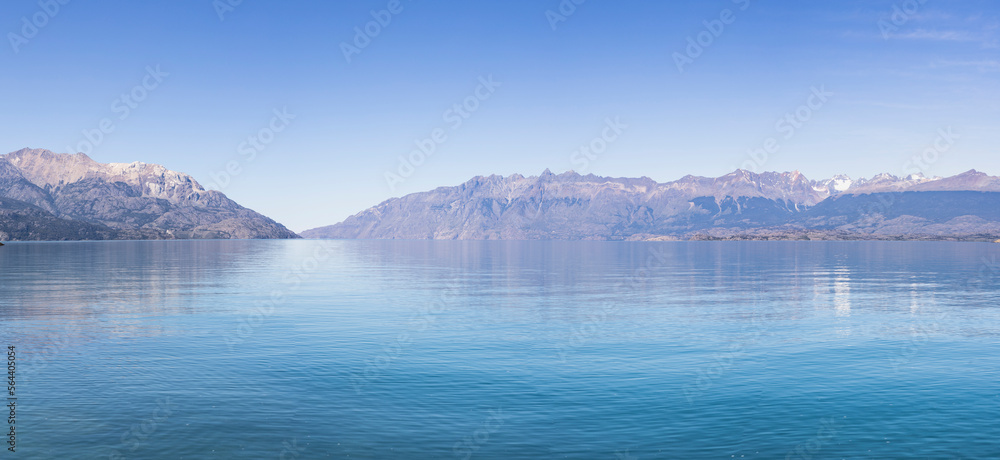 Panorama of the beautiful Lago General Carrera in southern Chile