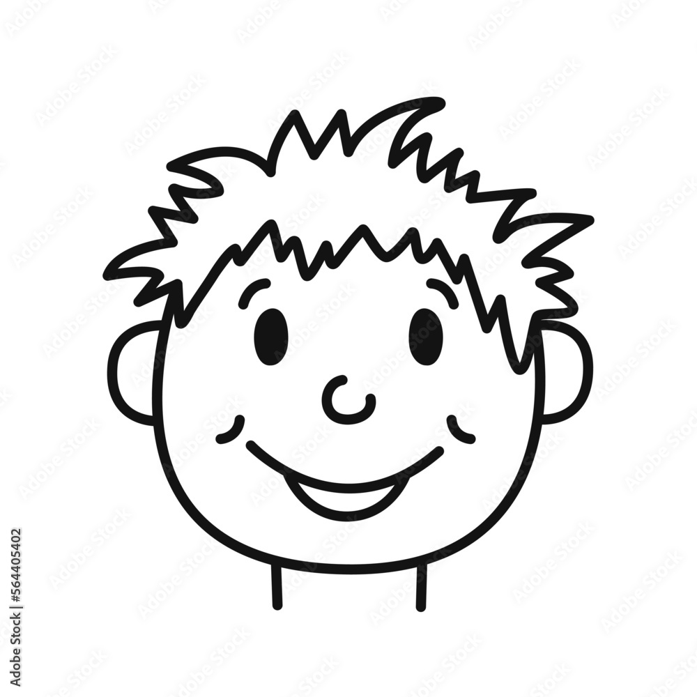 Hand drawn portrait of a boy. Doodle sketch style. Isolated vector illustration. Hand drawn portrait of a boy. Doodle sketch style. Isolated vector illustration.