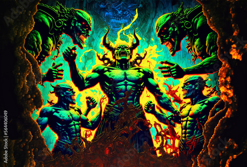 Demons in hellfire photo