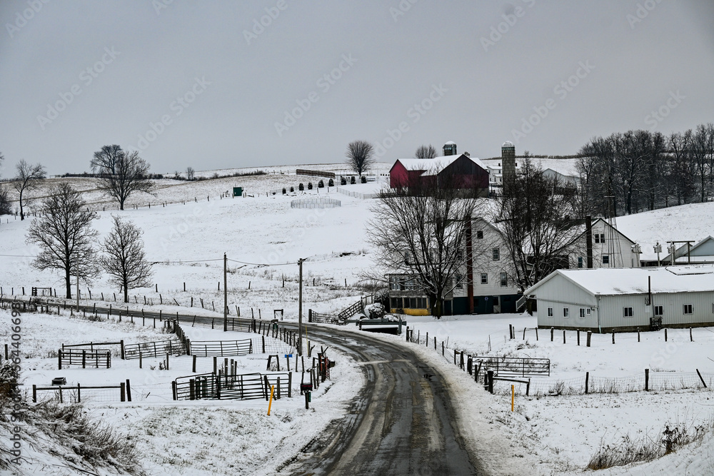 Amish Farm in Ohio Amish Country, USA. 