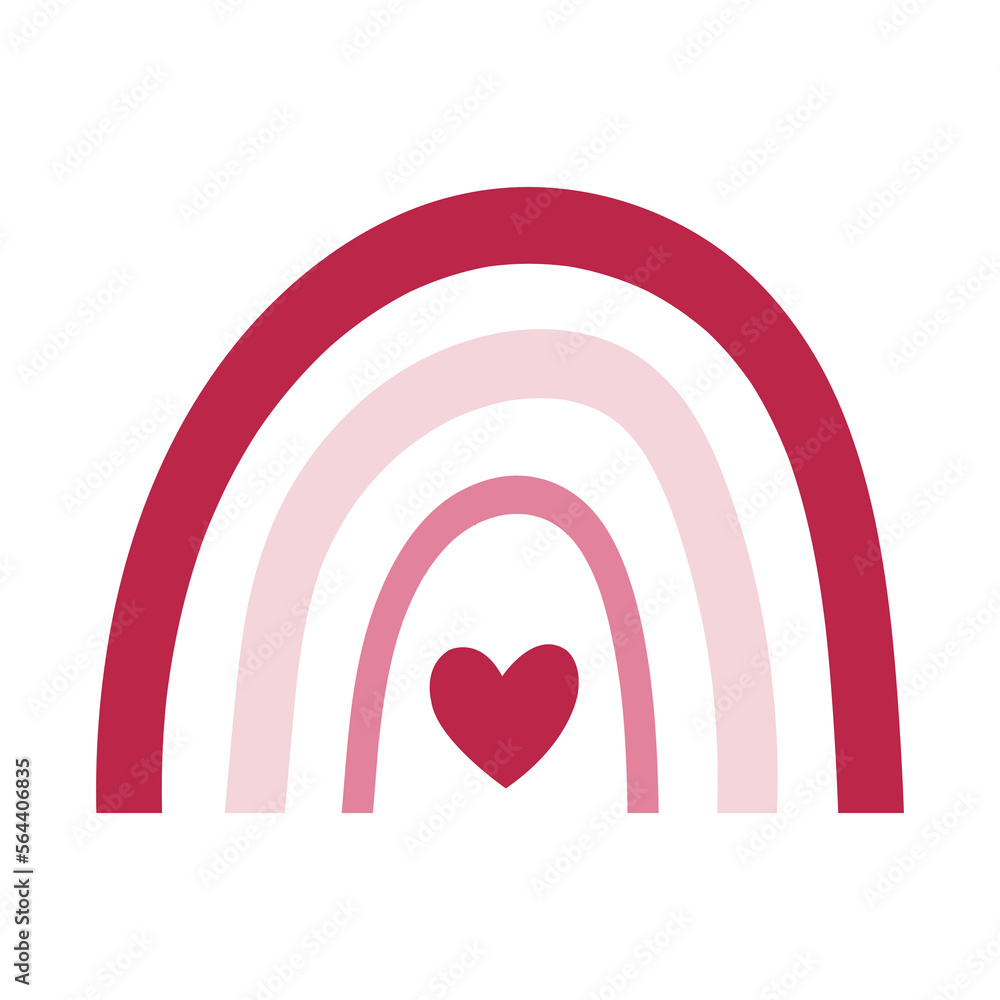 Fototapeta premium Cute pink boho style abstract rainbow.