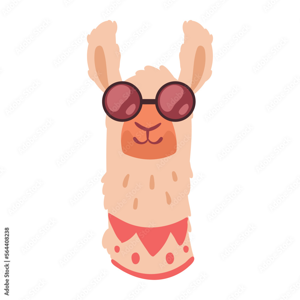 Obraz premium llama perubian with sunglasses
