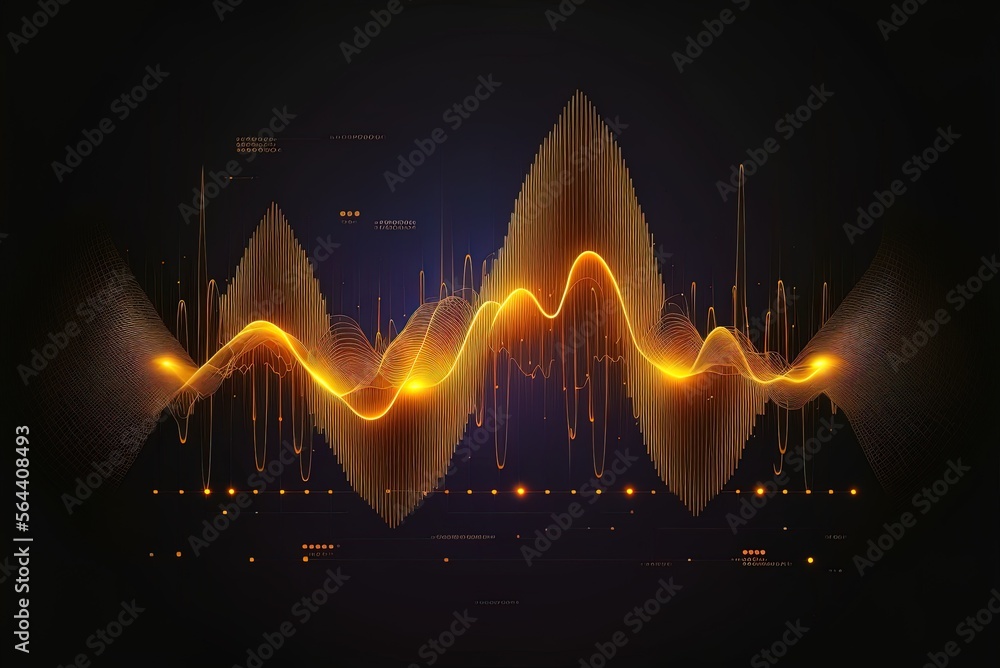 A wave of sound. sound wave frequency, music wave hud interface
