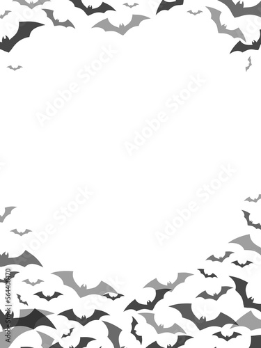 Illustration of many bats on a transparent background. Halloween design.