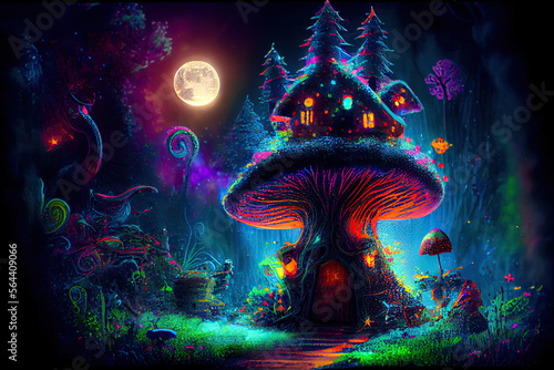 Fairy tale castle mushroom wonderland - By Generative AI