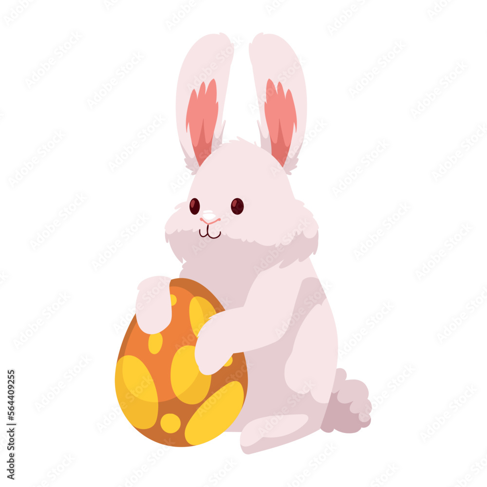 Obraz premium yellow spring egg with rabbit