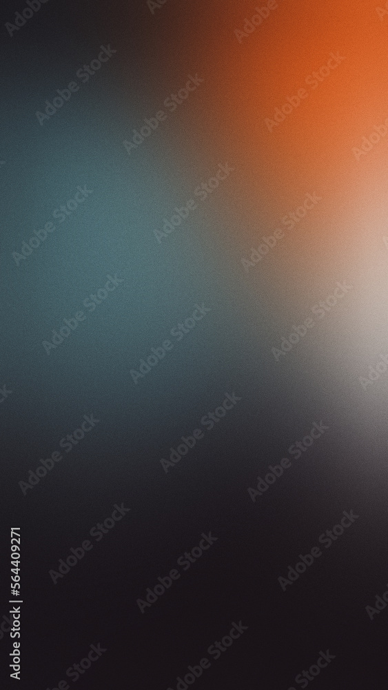 Grainy gradient background, abstract soft colors, grain texture, blurred orange gray white spots on black, vertical frame