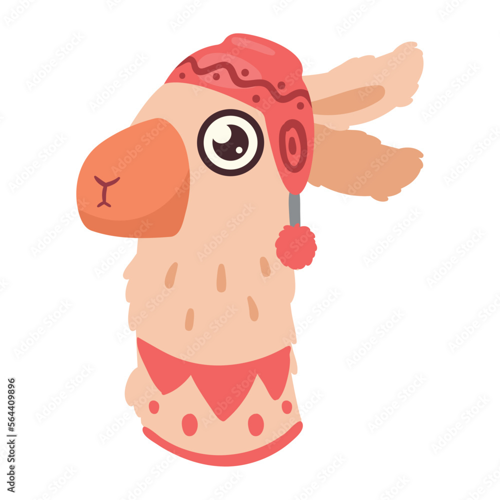 Obraz premium llama perubian wearing hat