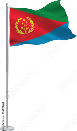 Free Download Isolated waving national flag of Eritrea on flagpole - GFXLoad
