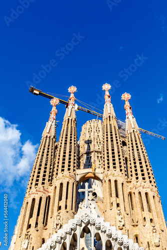 Exterior of the Sagrada Familia church (The Basílica de la Sagrada Família) in Barcelona, Catalonia, Spain