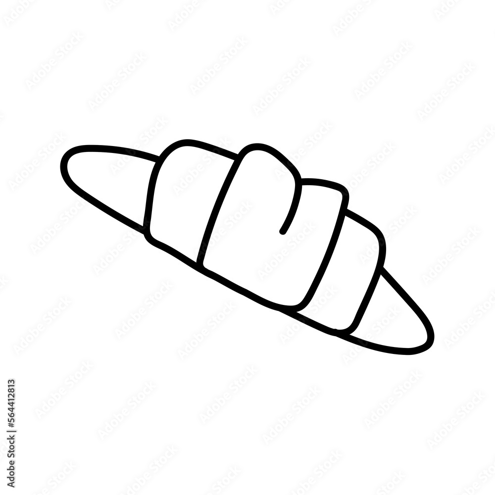 Baguette vector sketch icon. Hand drawn Baguette Baguette vector sketch icon. Hand drawn Baguette