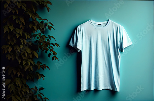 blank white t-shirt ideal as template or mock up, generative AI