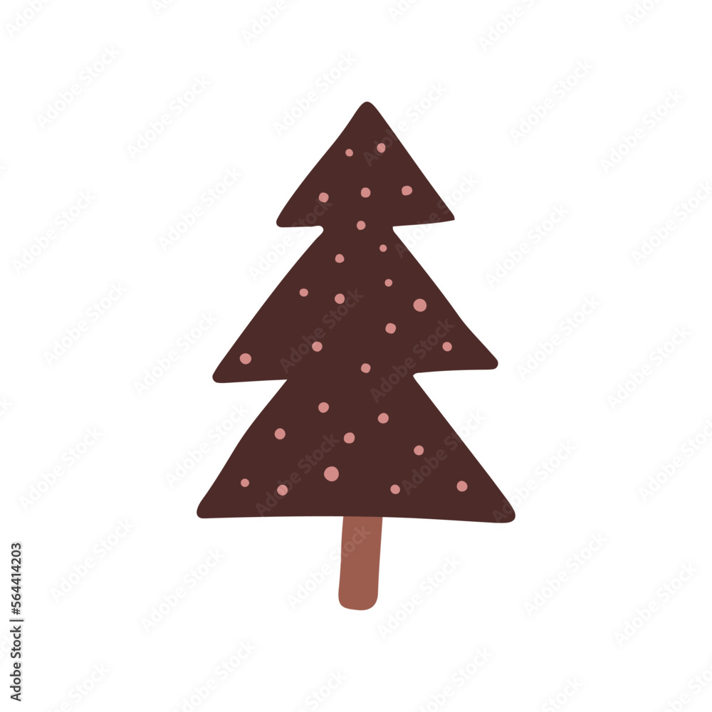 Christmas tree doodle isolated on white background. Vector illustration Christmas tree doodle isolated on white background. Vector illustration