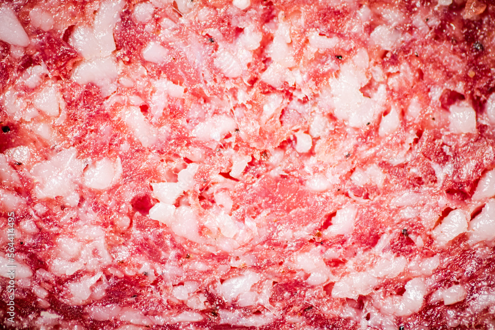 Salami sausage. Macro background. Salami texture. Salami sausage. Macro background. Salami texture.