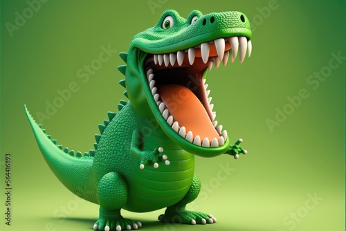 Cute 3D Cartoon alligator character