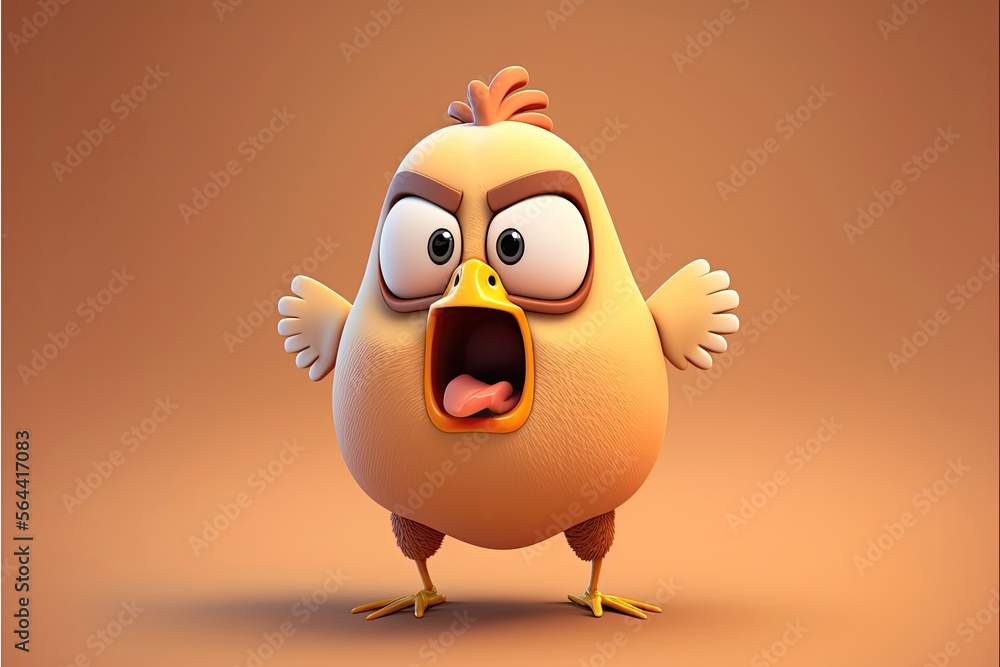Generative AI Cute 3D Cartoon chicken character Generative AI Cute 3D Cartoon chicken character