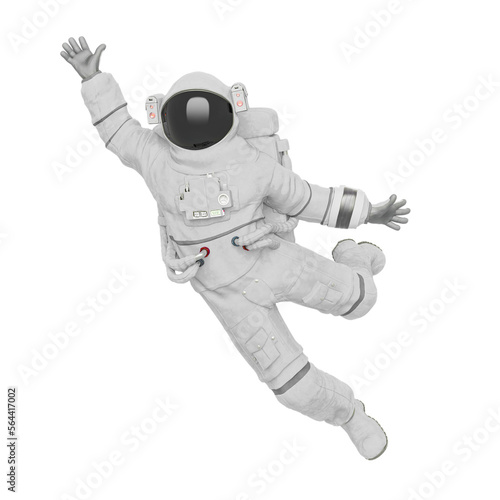 astronaut is jumping to the side