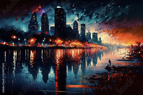 city skyline at night © WLTHYSUSHI