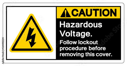 Caution Hazardous Voltage Symbol Sign, Vector Illustration, Isolated On White Background Label .EPS10