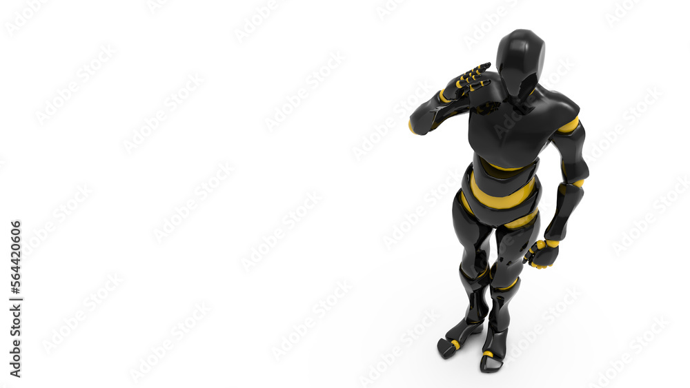 Detailed appearance of the white-blue AI robot under white background. Concept 3D CG of automatic operation, optimization and block chain. PNG file format. Detailed appearance of the white-blue AI robot under white background. Concept 3D CG of automatic operation, optimization and block chain. PNG file format.