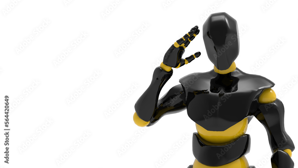 Detailed appearance of the white-blue AI robot under white background. Concept 3D CG of automatic operation, optimization and block chain. PNG file format. Detailed appearance of the white-blue AI robot under white background. Concept 3D CG of automatic operation, optimization and block chain. PNG file format.