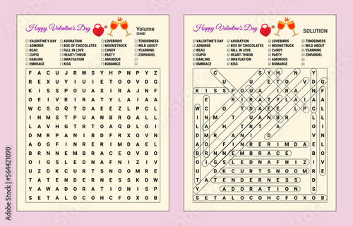 Valentine's day word search puzzle - volume one photo